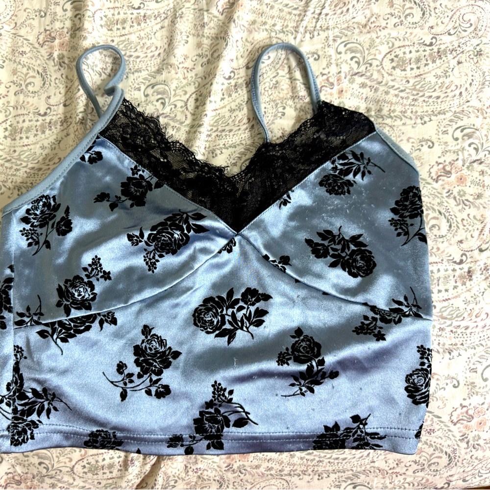 Blue crop top